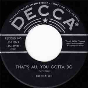 Brenda Lee - I'm Sorry / That's All You Gotta Do download free